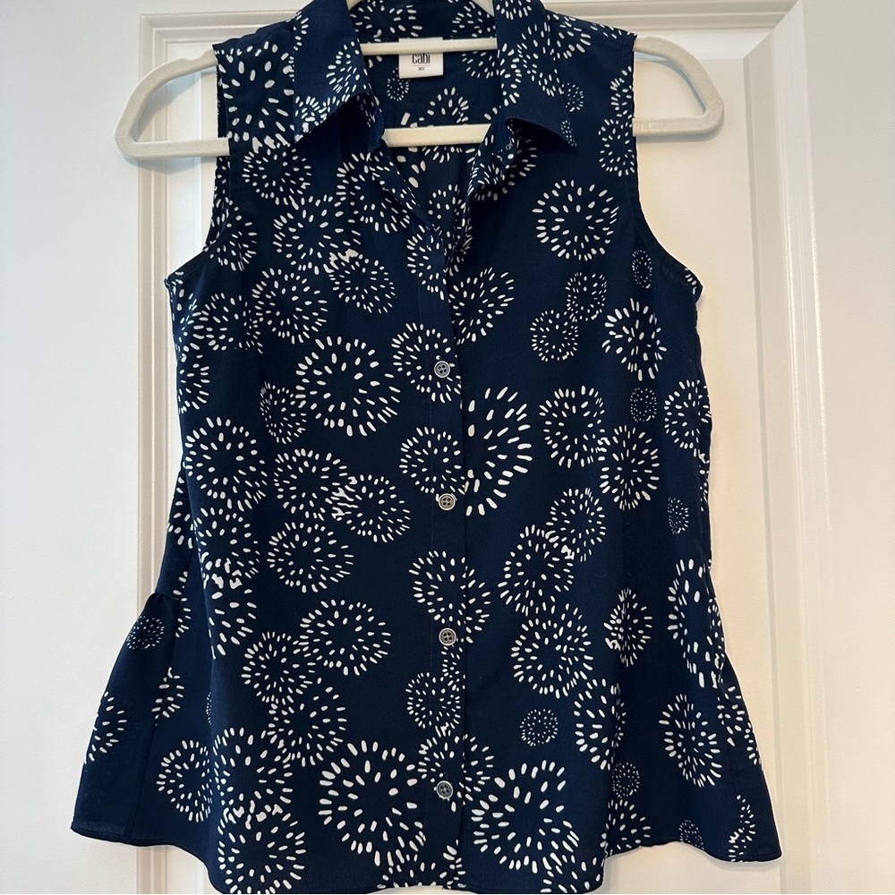 Cabi button down tank blouse